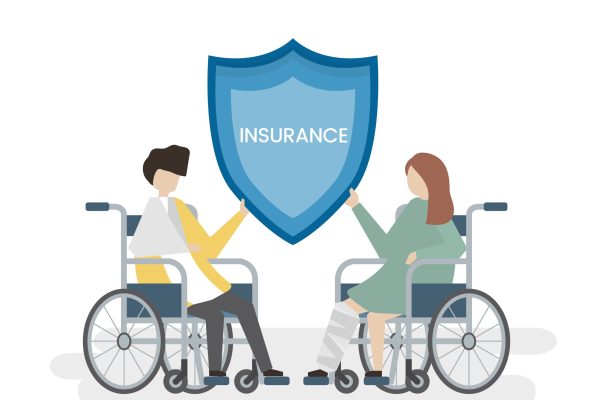 Illustration of people with health insurance service